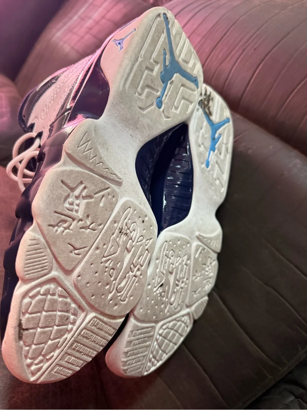 Jordan High-Top Sneakers in White & blue